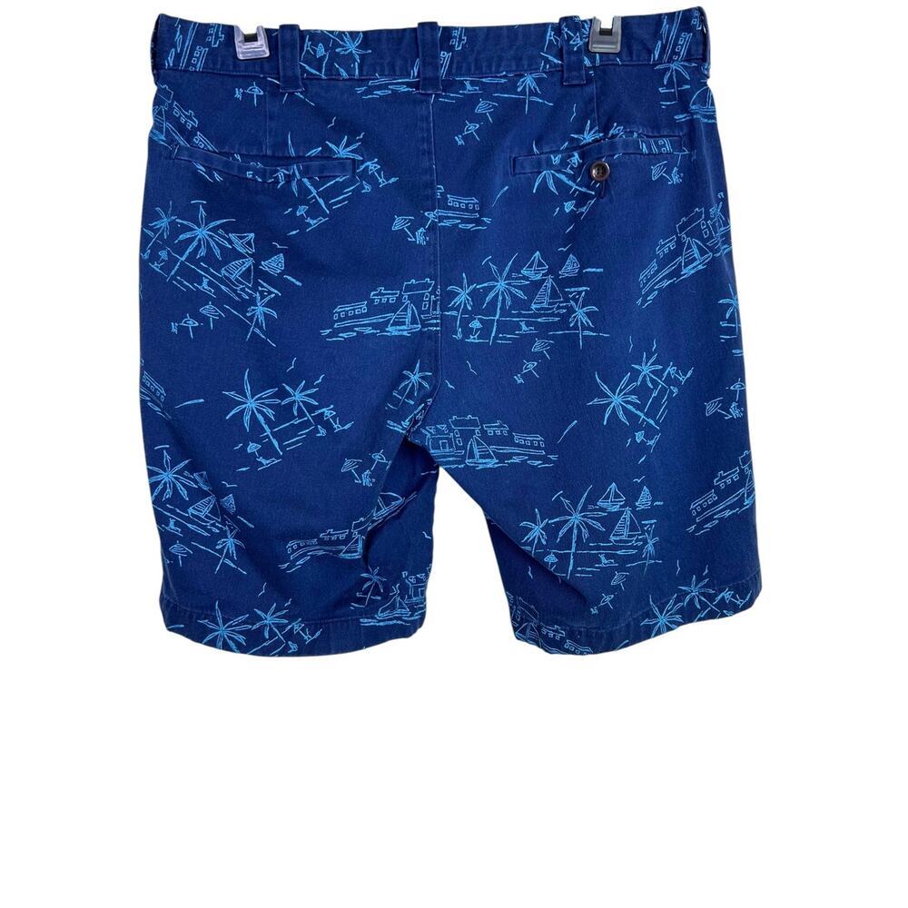 J.Crew Chino Shorts Scenic Sailboat Print in Stanton Navy Blue Men's 32W - Picture 2 of 9